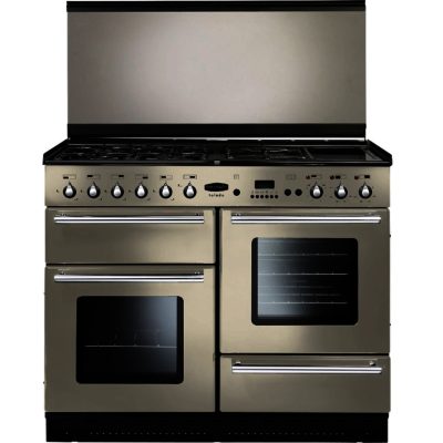 Rangemaster Toledo 110cm Dual Fuel 94550 Lidded Range Cooker in Champagne with FSD Hob